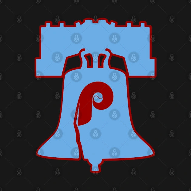 Powder Blue Retro Baseball Phillies Liberty Bell Hoodie