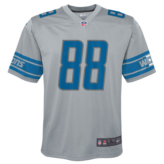 T.J. Hockenson Detroit Lions Youth Inverted Game Jersey - Silver
