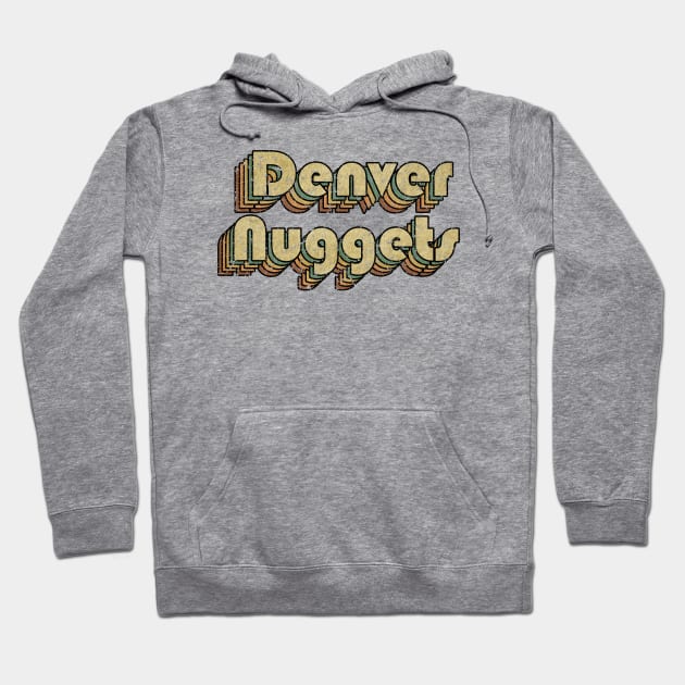 Denver Nuggets Vintage Rainbow Typography Style 70S Hoodie