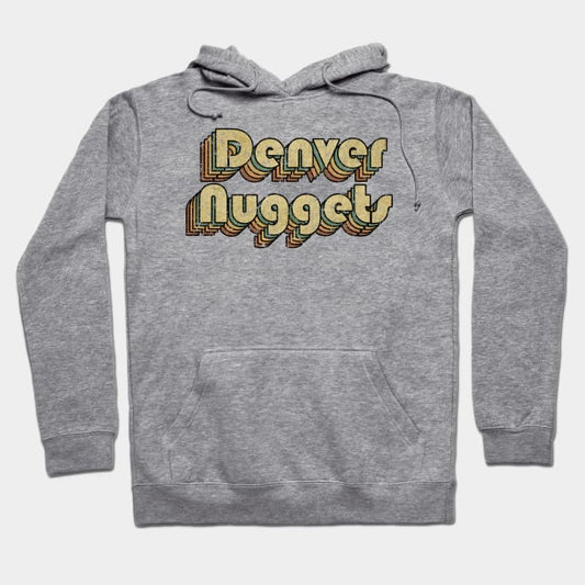Denver Nuggets Vintage Rainbow Typography Style 70S Hoodie