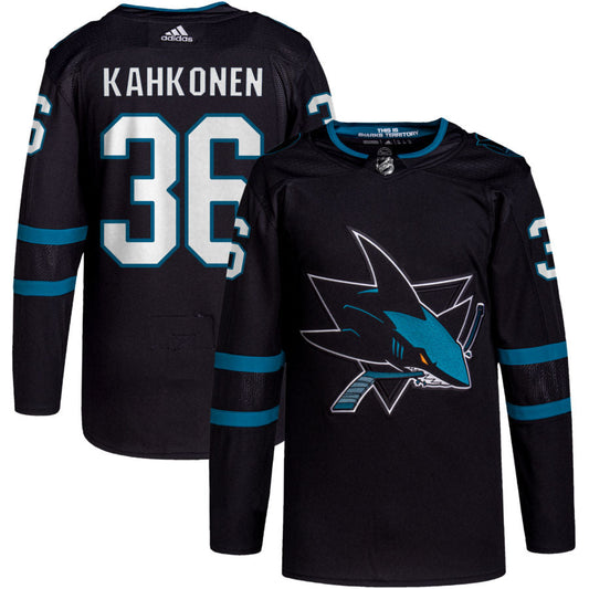 Kaapo Kahkonen San Jose Sharks Alternate Primegreen Authentic Pro Jersey - Black