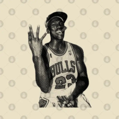 Michael Jordan Cigar - Vintage Halftone T-Shirt