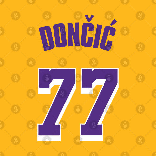 Luka Doncic Lakers Jersey Yellow (Front/Back Print) T-Shirt
