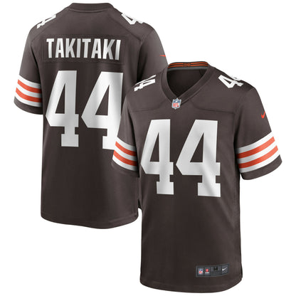 Sione Takitaki Cleveland Browns Game Jersey - Brown