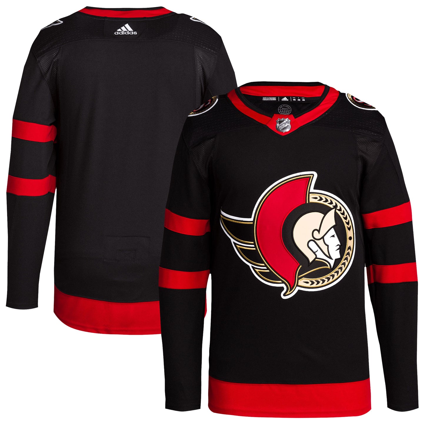 Ottawa Senators Home Primegreen Authentic Pro Blank Jersey - Black