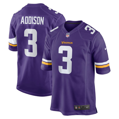 Jordans Addison Minnesota Vikings 2023 NFL Draft First Round Pick Game Jersey - Purple