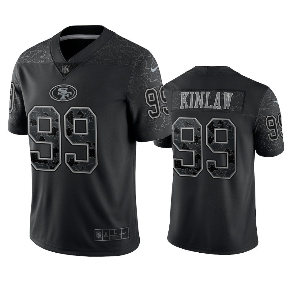 49ers Javon Kinlaw Reflective Limited Black Jersey