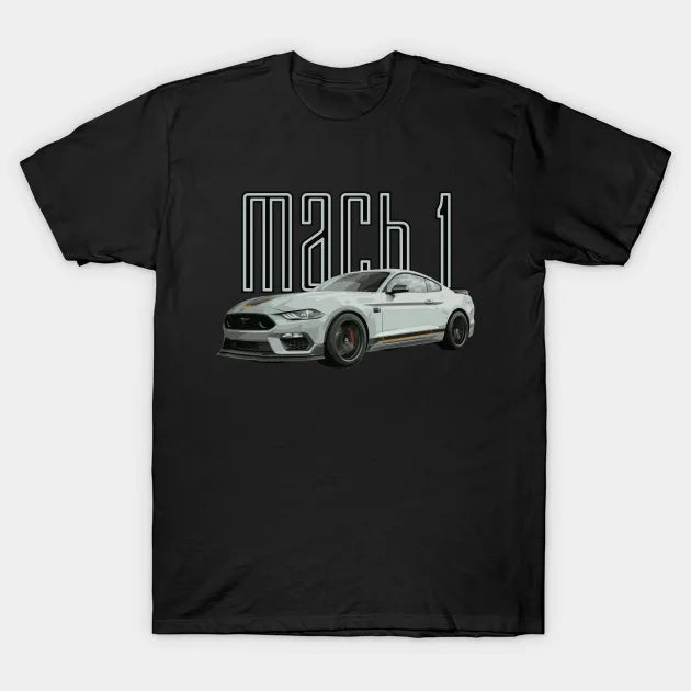 Mach 1 Mustang Gt 5.0L V8 Performance Car Fighter Jet Gray T-Shirt
