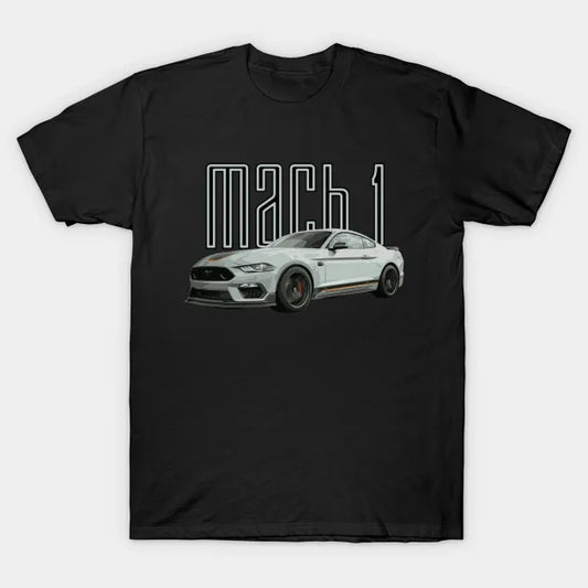 Mach 1 Mustang Gt 5.0L V8 Performance Car Fighter Jet Gray T-Shirt