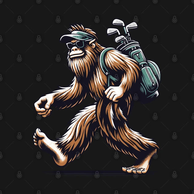Funny Golf Novelty Sasquatch Bigfoot Golfing Hoodie