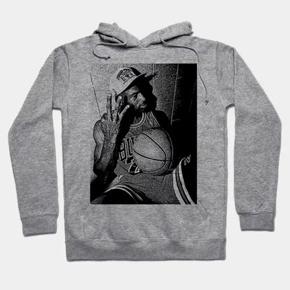 Michael Jordan Drawing Vintage Lines Hoodie