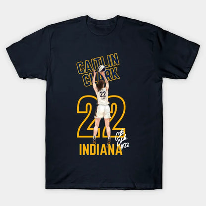 Indiana Caitlin Clark 22 Logo Shot Cartoon Women Basketball T-Shirt