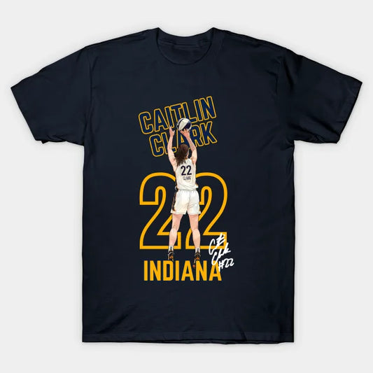 Indiana Caitlin Clark 22 Logo Shot Cartoon Women Basketball T-Shirt