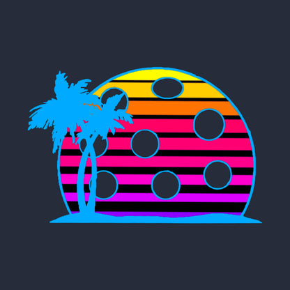 Pickleball Retro Wave Sun Vintage 80S Style Hoodie