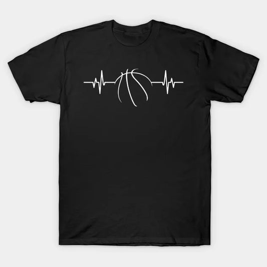 Basketball Heartbeat - Cool Funny Basketball Lover Gift T-Shirt