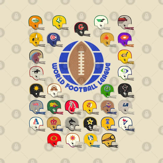 World Football League Defunct Team Helmets T-Shirt