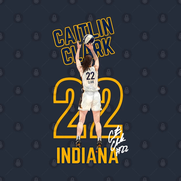 Indiana Caitlin Clark 22 Logo Shot Cartoon Women Basketball T-Shirt