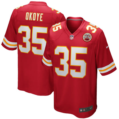Christian Okoye Kansas City Chiefs Game Retired Player Jersey - Red