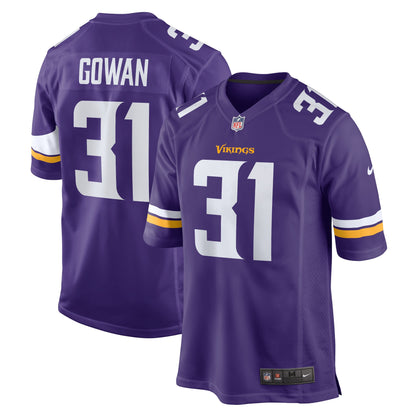 Tay Gowan Minnesota Vikings Home Game Player Jersey - Purple