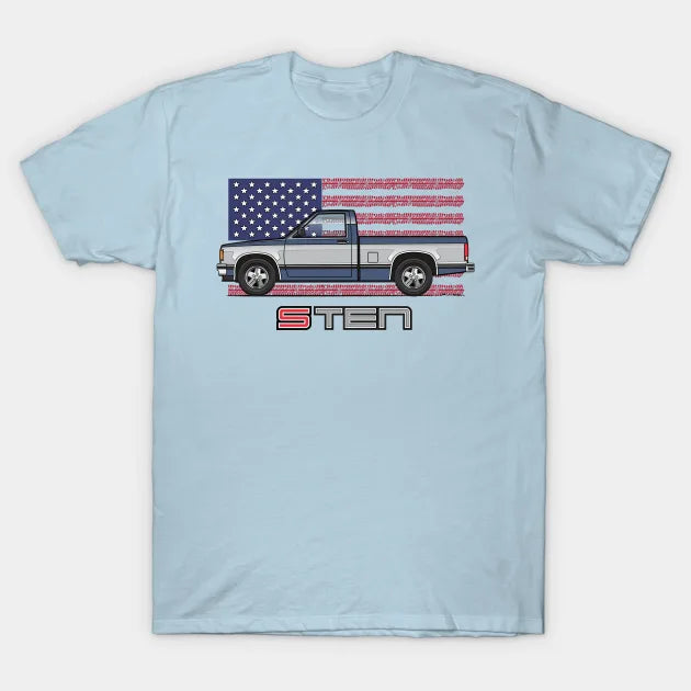 Usa Blue Grey N Silver T-Shirt