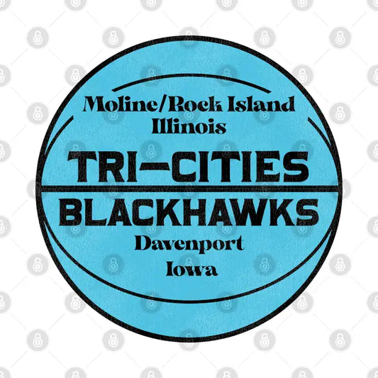 Defunct Tri-Cities Blackhawks Basketball Team T-Shirt