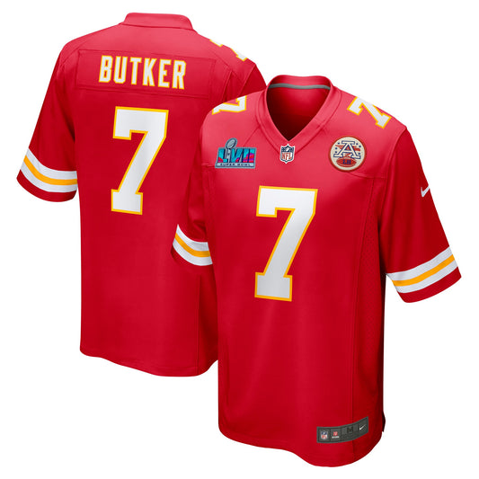 Harrison Butker Kansas City Chiefs Super Bowl LVII Patch Game Jersey - Red