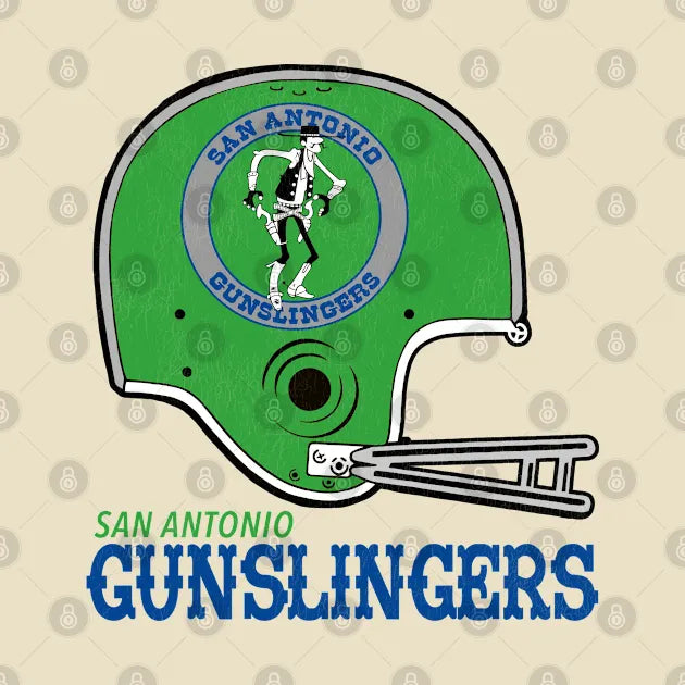 Defunct San Antonio Gunslingers Football Helmet T-Shirt