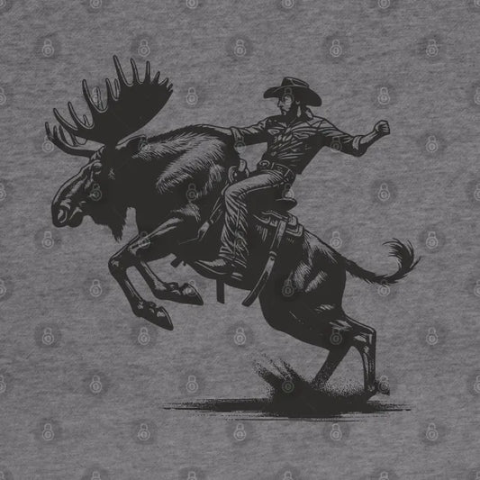 Moose Rodeo Rider - Elk Cowboy - Rodeo Hoodie