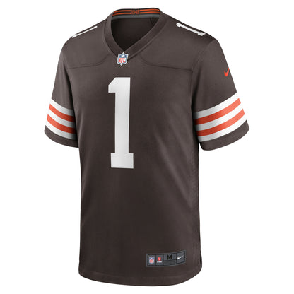 Number 1 Dad Cleveland Browns Game Jersey - Brown