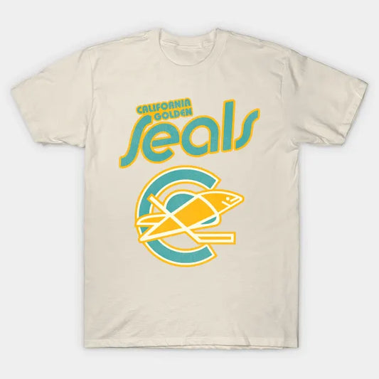 Retro Defunct California Golden Seals Ice Hockey T-Shirt
