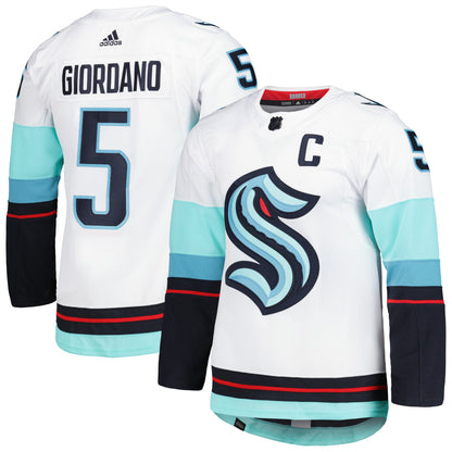 Mark Giordano Seattle Kraken Captain Away Authentic Pro Player Jersey - White