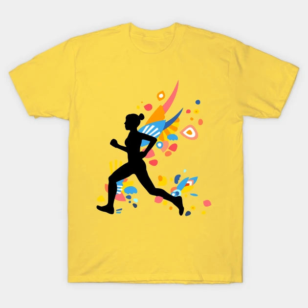 Colorful Energy - Running Girl Silhouette T-Shirt