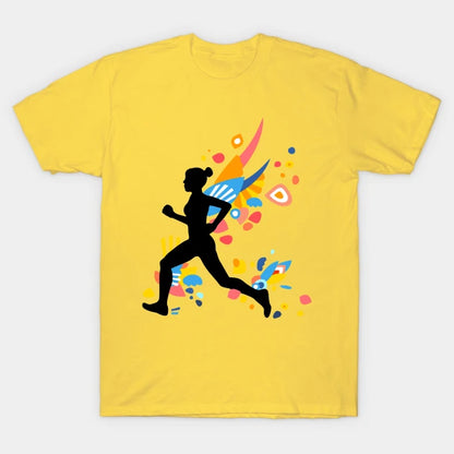 Colorful Energy - Running Girl Silhouette T-Shirt