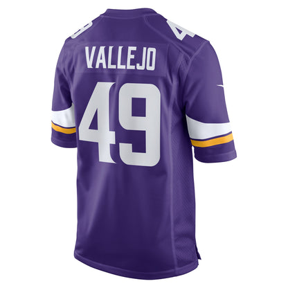 Tanner Vallejo Minnesota Vikings Team Game Jersey - Purple