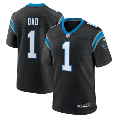 Number 1 Dad Carolina Panthers Game Jersey - Black