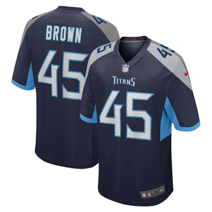 Kyron Brown Tennessee Titans Home Game Player Jersey - Navy
