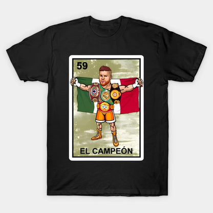 El Campeon Canelo Alvarez Champion Loteria Mexican Bingo Style T-Shirt