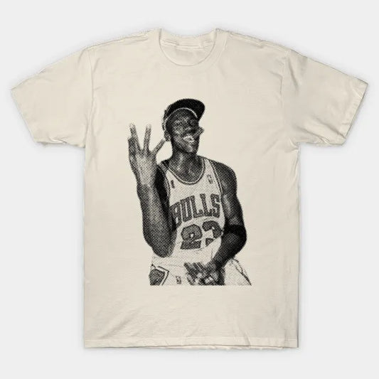 Michael Jordan Cigar - Vintage Halftone T-Shirt