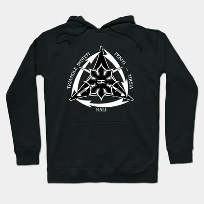 Triangle System With Swords And White Arrows Hoodie