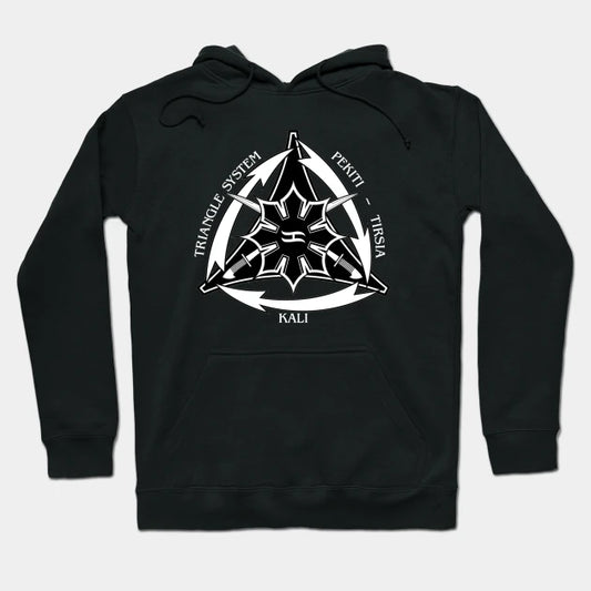 Triangle System With Swords And White Arrows Hoodie