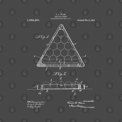 Pool Patent - Billiards Art - Antique T-Shirt