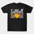 Leopard Softball Ball Mothers Day T-Shirt
