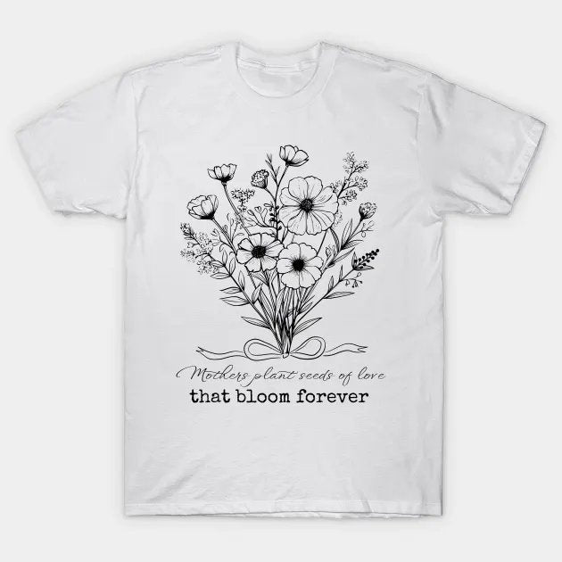 Wildflower Mothers Day, Mothers Plant Seed Of Love, Mama, Vintage Mom, Coquette Mama Bow T-Shirt