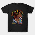 Strong Hippie Black Queen Afro Black Girl Magic Peace Love Faith T-Shirt