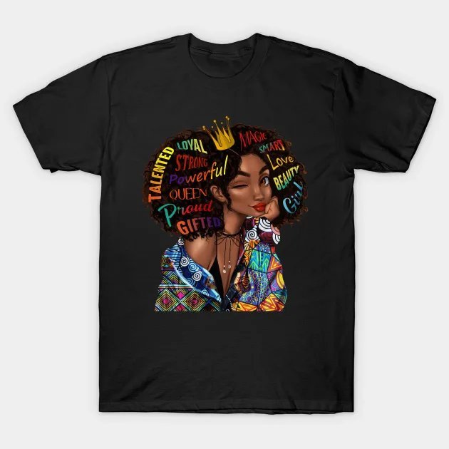 Strong Hippie Black Queen Afro Black Girl Magic Peace Love Faith T-Shirt