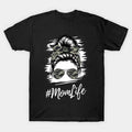 Mom Life Camo Sunglasses Bandana Bun Mothers Day T-Shirt
