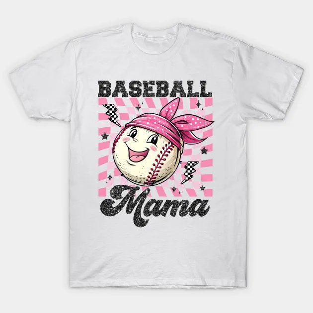 Baseball Coquette Bow Baseball Mom Mothers Day Baseball Mama T-Shirt