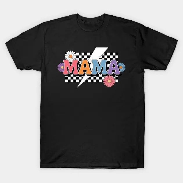 Mama Lighting Bolt Floral Mama Mother'S Day T-Shirt