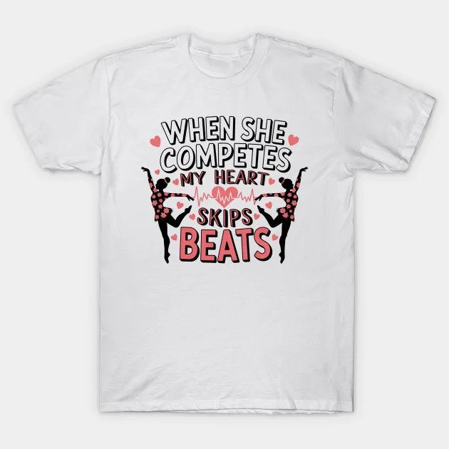 Vintage When She Competes My Heart Skips Beats Mother'S Day T-Shirt