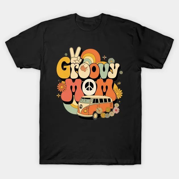 Groovy Mom Matching Family Baby Shower Mother'S Day T-Shirt